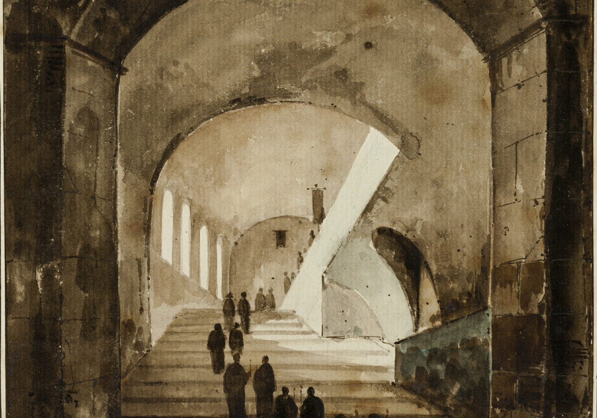 2010.339 - Monks on the Staircase of the Villa of Maecenas at...